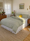 sage garden gingham duvet cover set green check bedding main