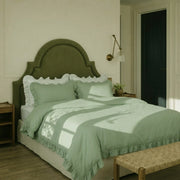 sage green ruffled comforter cover english country style