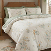 premium quality cotton cream floral bed linen showing dainty wildflower cluster details