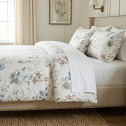 serene garden bloom comforter set blue botanical white bedding