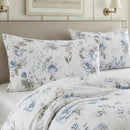 serene garden bloom floral print fabric texture close up