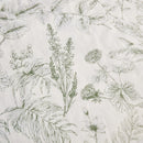 serene sage botanical fabric flat lay print