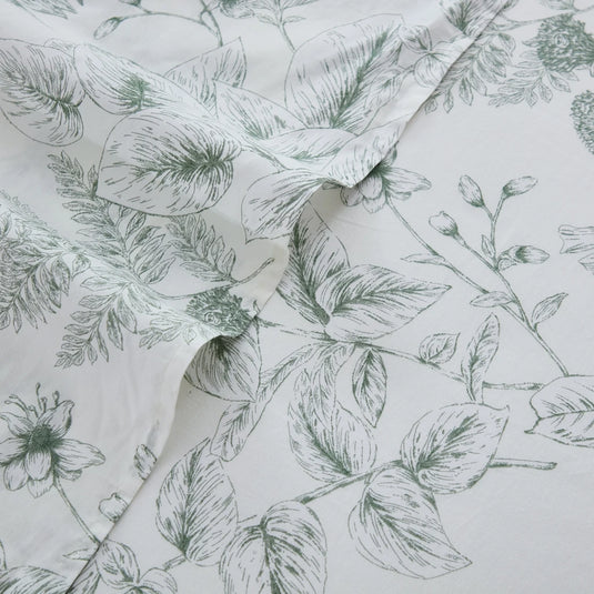 serene sage botanical fabric texture close up sketch print