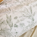serene sage botanical pillowcase macro leaf detail