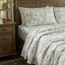 serene sage botanical sheet set fern leaf print bedding
