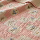 shabby chic patchwork cotton quilt blanket texture