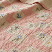 shabby chic patchwork cotton quilt blanket texture