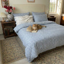 sky blue gingham cottage duvet cover set light blue check main