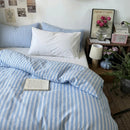 sky ticking stripe delicate fabric texture detail