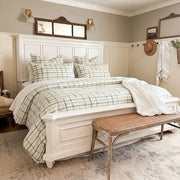 slate horizon linear duvet cover set cream windowpane main