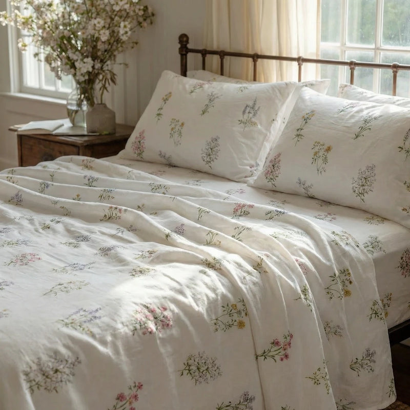 soft breathable 100 cotton meadow sprite botanical fabric