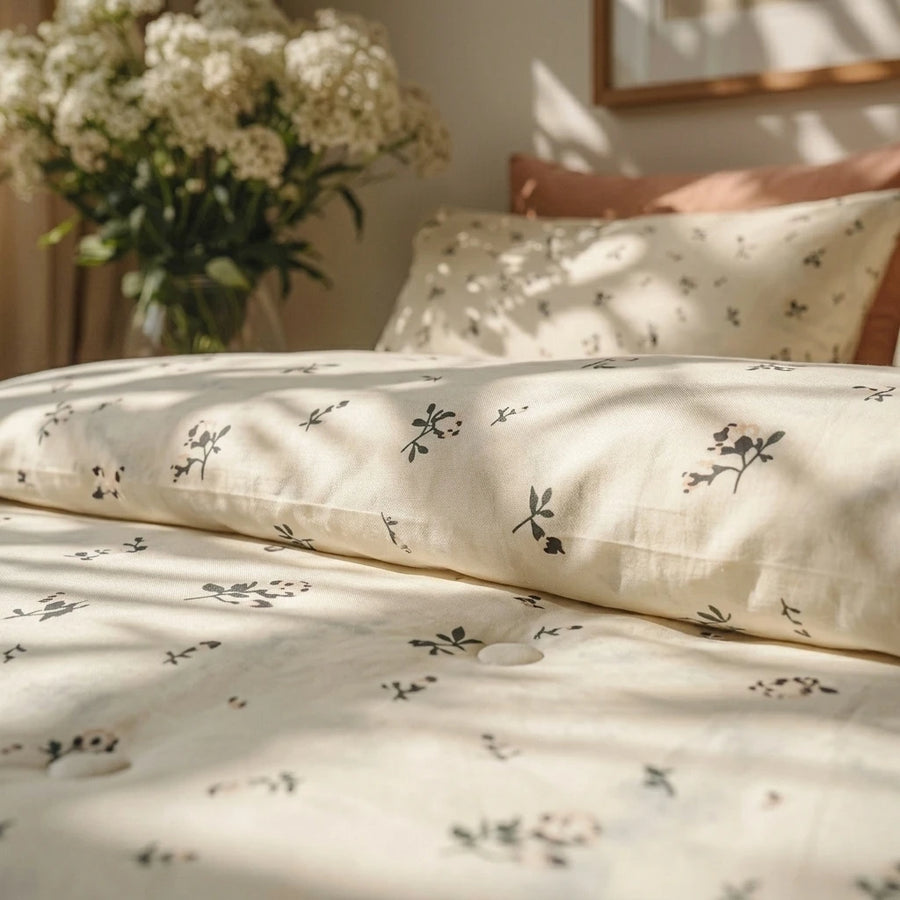 soft breathable cotton meadow sprig quilt vintage nature style