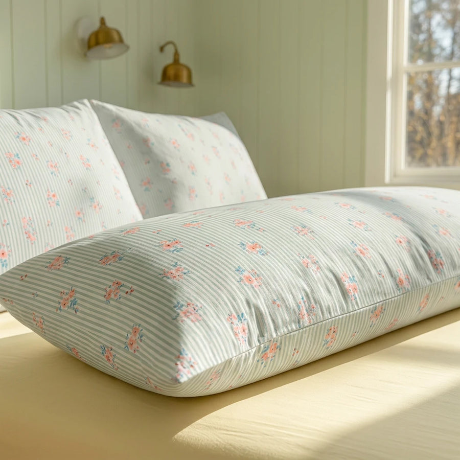 soft breathable cotton pillow covers petite bloom pattern