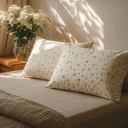 soft breathable cotton pillowcases delicate meadow sprig print