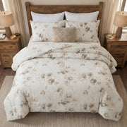 soft breathable earth bloom botanical bedspread details
