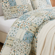 soft breathable patchwork comforter botanical print quilted texture