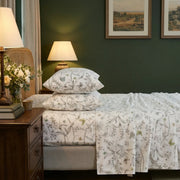 soft breathable wildflower meadow botanical fabric texture