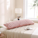 soft pink shaggy rabbit fur style body pillow case plush