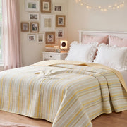 solace yarn dyed quilt butter solace multi stripe pink curtain gallery wall