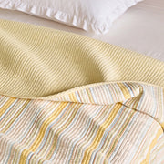 solace yarn dyed quilt butter solace yellow reverse stripe texture detail