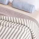 solace yarn dyed quilt charcoal solace solid gray reverse striped texture detail