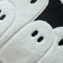 spooky season lumbar throw pillow cover ghost parade plush texture close up