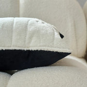 spooky season lumbar throw pillow cover ghost parade sherpa sofa side detail