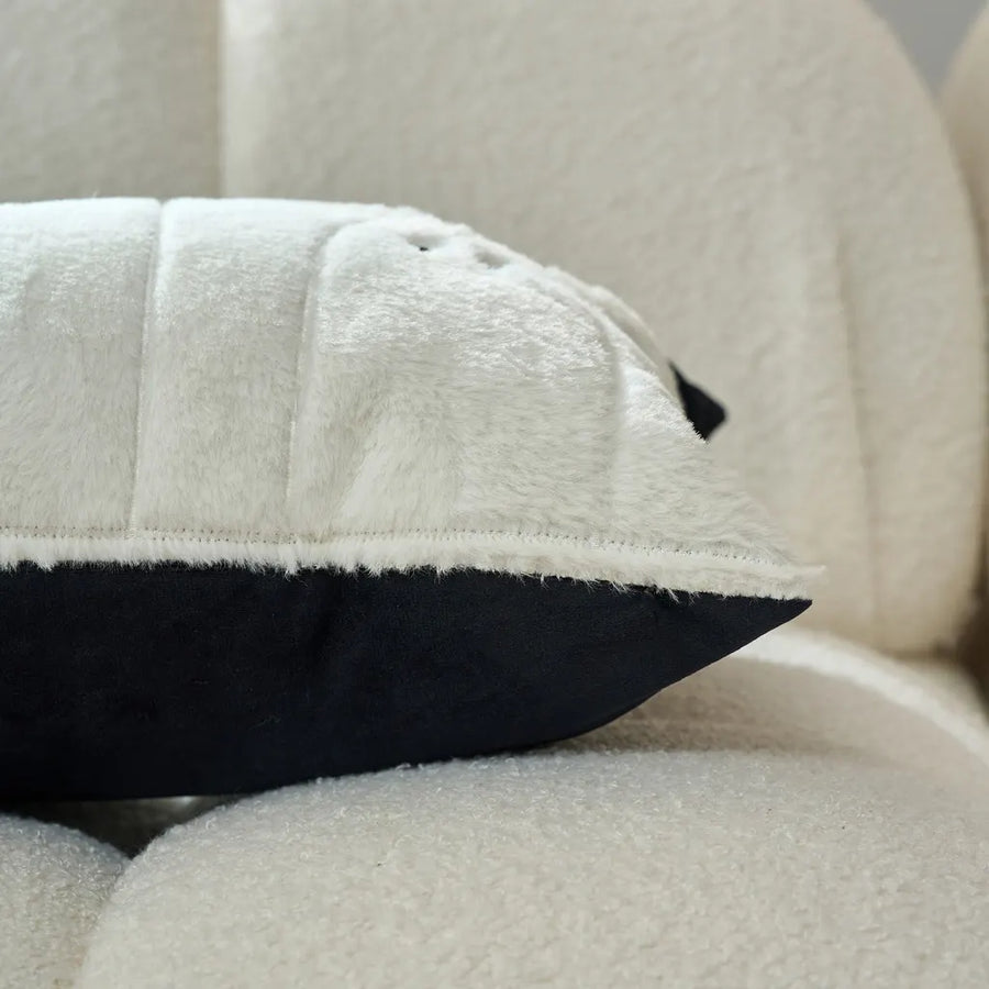 spooky season lumbar throw pillow cover ghost parade sherpa sofa side detail