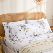 stacked artisan gardenia botanical pillowcase set cotton pillow shams