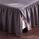 starlit bloom bed skirt dark grey split corner close up