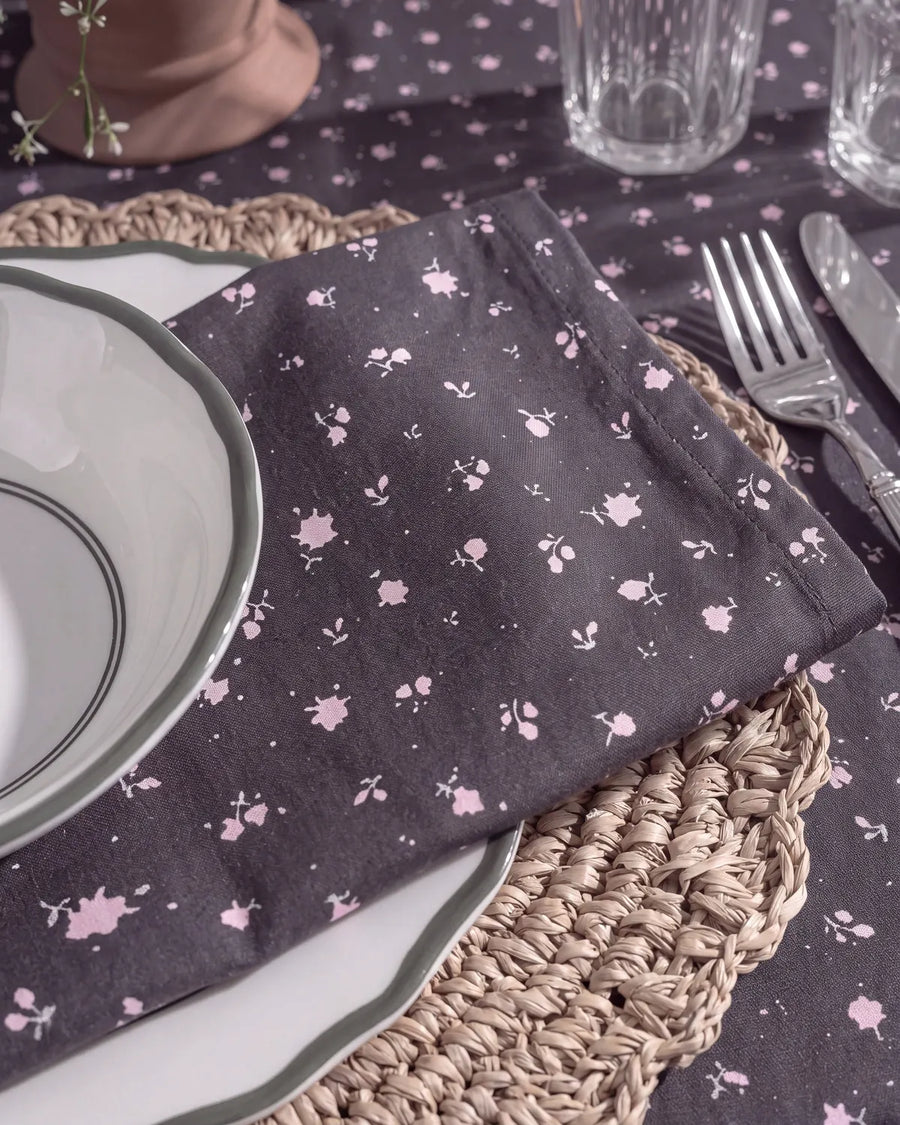 starlit bloom cloth napkin close up table setting