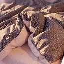 starlit bloom comforter set charcoal pink fluffy texture close up