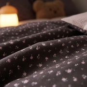 starlit bloom duvet cover set star floral fabric closeup