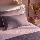starlit bloom pillowcases close up fabric texture pink checkered detail