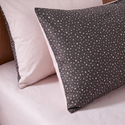 starlit bloom pillowcases dark grey pink flower pair nightstand decor