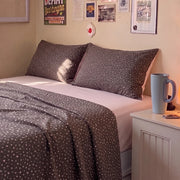 starlit bloom sheet set charcoal pink flower pattern nightstand decor