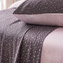 starlit bloom sheet set fabric texture pink checkered pillowcase detail