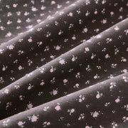 starlit bloom shower curtain charcoal grey pink floral fabric texture