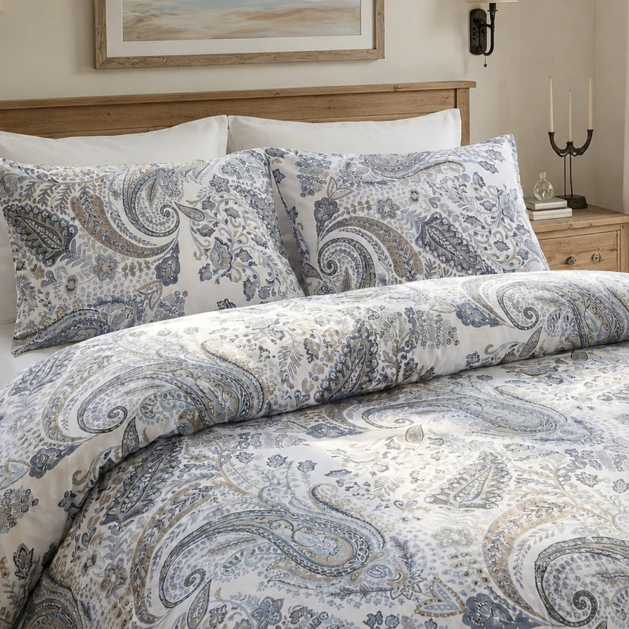 sterling heritage grey paisley duvet cover set vintage ornamental bedding