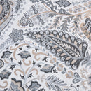 sterling heritage grey paisley fabric ornamental flat lay