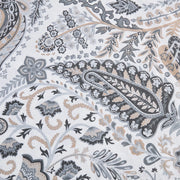 sterling heritage grey paisley fabric ornamental flat lay