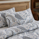 sterling heritage grey paisley pillow shams symmetrical flat lay