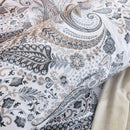 sterling heritage grey paisley pillowcase macro detail
