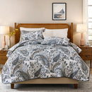 sterling heritage paisley diamond quilt set classic grey bedding