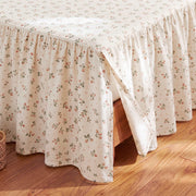 strawberry bramble bed skirt cream split corner woven basket