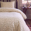 strawberry bramble comforter set cream pink fluffy duvet nightstand