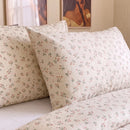 strawberry bramble pillowcases cream yellow standard pillow bedroom closeup
