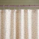 strawberry bramble shower curtain cream sage green wall metal rings