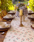 strawberry bramble table runner floral tablescape