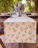 strawberry bramble table runner strawberry print detail